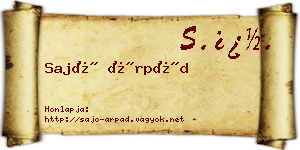 Sajó Árpád névjegykártya